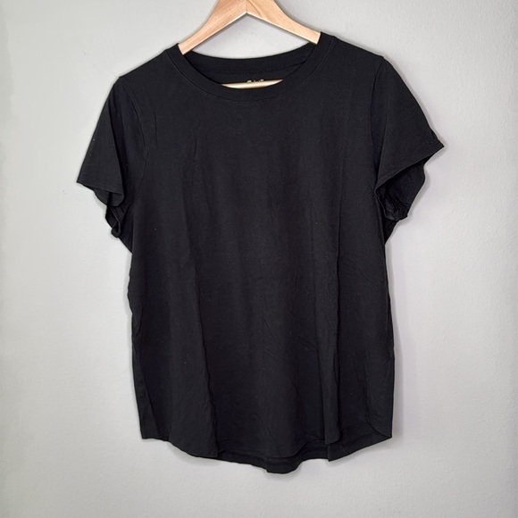 Madewell Short Sleeve Cotton Crewneck T-Shirt in Black Size XL EUC M2232 - Picture 1 of 5